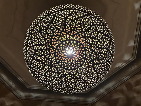 Moroccan Brass Pendant Light - Bohemian Ceiling Lantern (PL 1067)